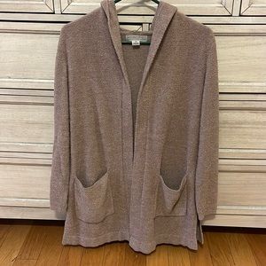 Barefoot dreams hooded open cardigan